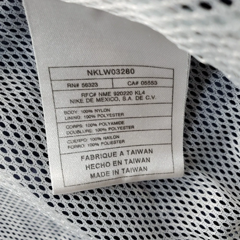 Nike Windbreaker Jacket Mens L Blue Mesh Lined Athletic Long Sleeve Full-Zip EUC